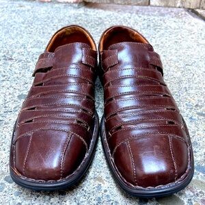 Josef Seibel Steven Dark Brown Leather Slip-On Loafers Sz 43/10